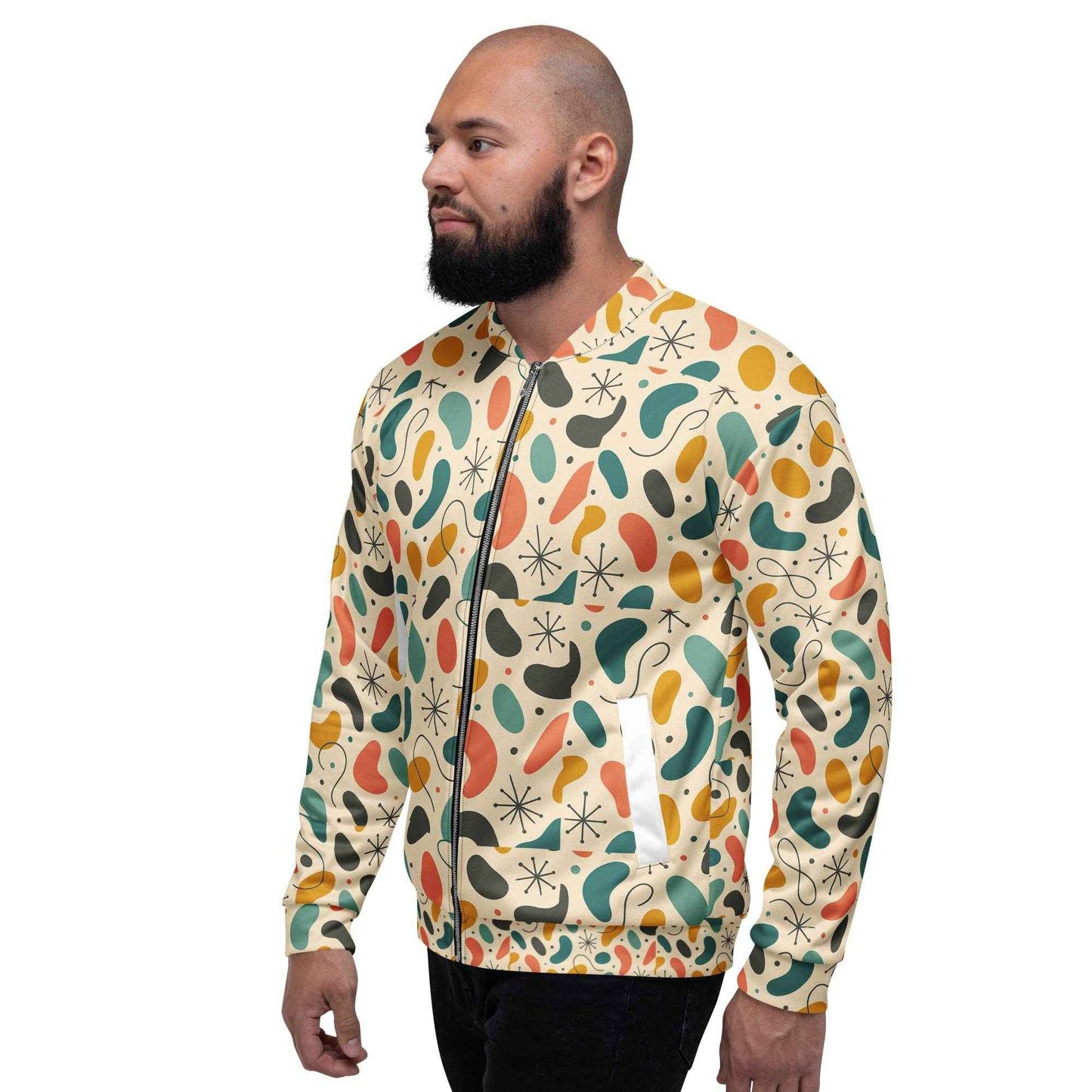 50s pattern Unisex Bomber Jacket