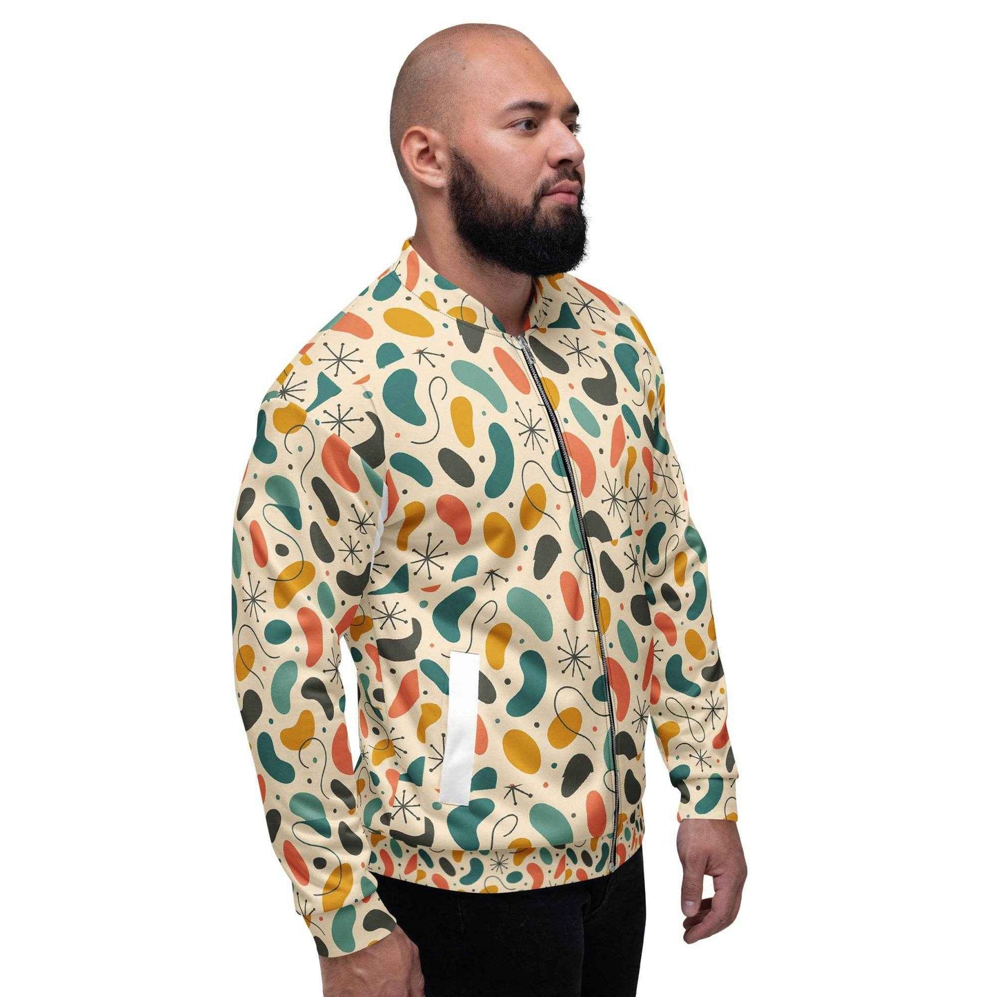 50s pattern Unisex Bomber Jacket