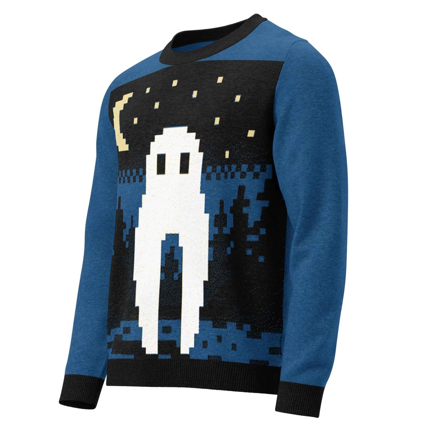8 bit Fresno Knightcrawler: Fresno's Strangest Export Knitted crew neck sweater