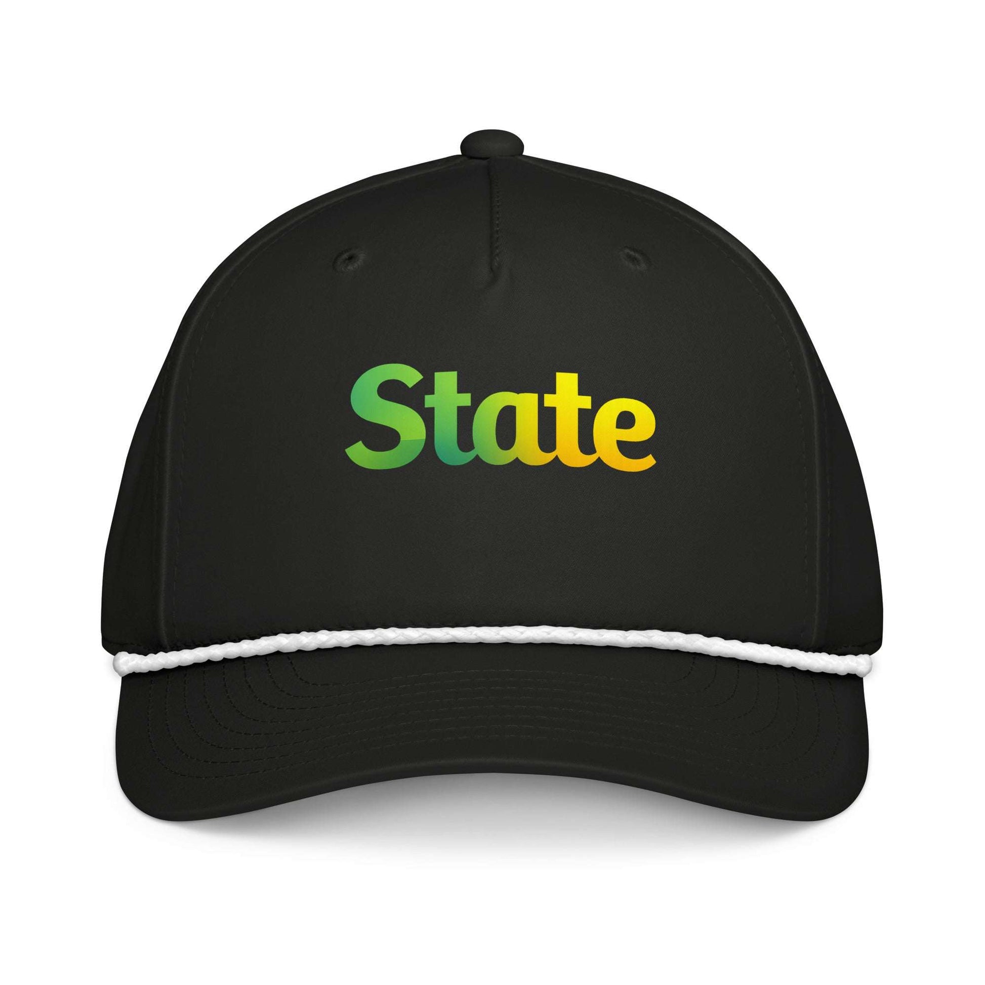 Green & Yellow State Classic rope cap with braided rope detail and Stay-Dri sweatband