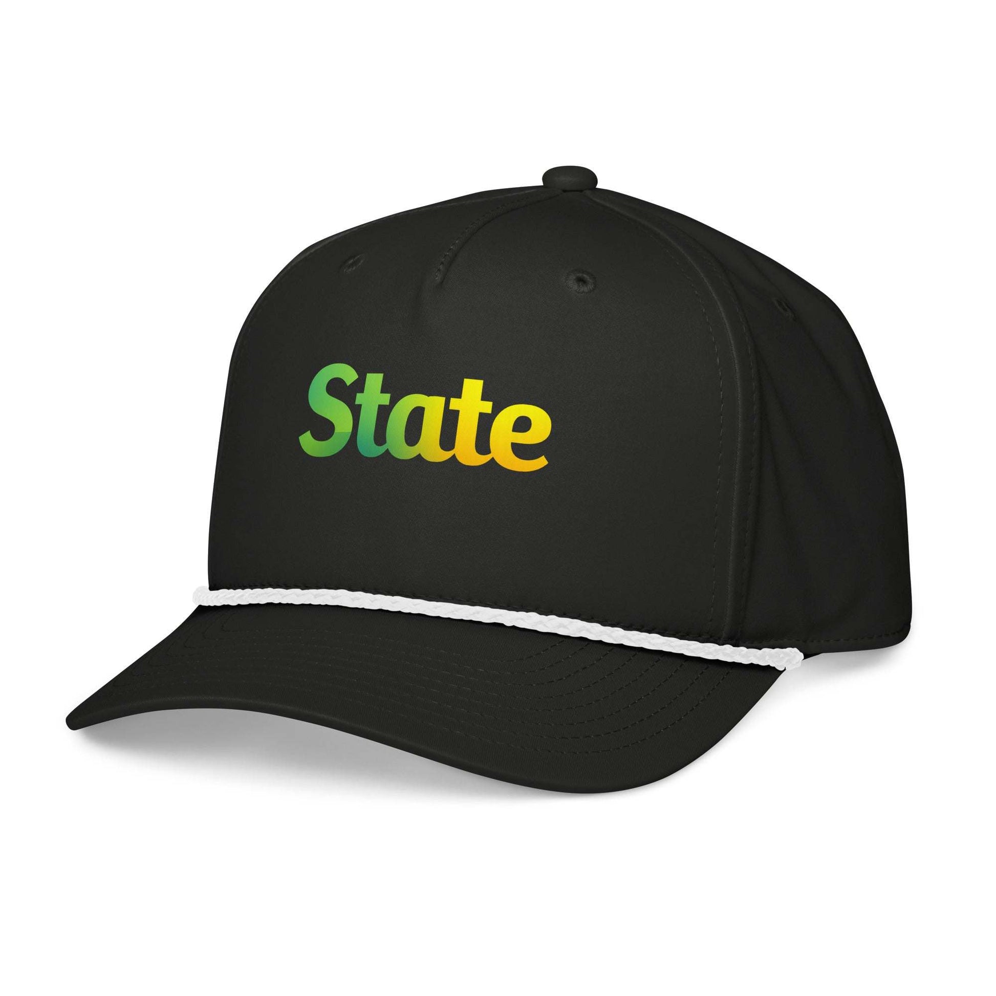 Green & Yellow State Classic rope cap with braided rope detail and Stay-Dri sweatband