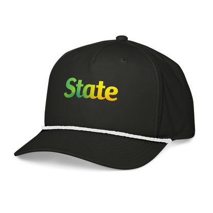 Green & Yellow State Classic rope cap with braided rope detail and Stay-Dri sweatband