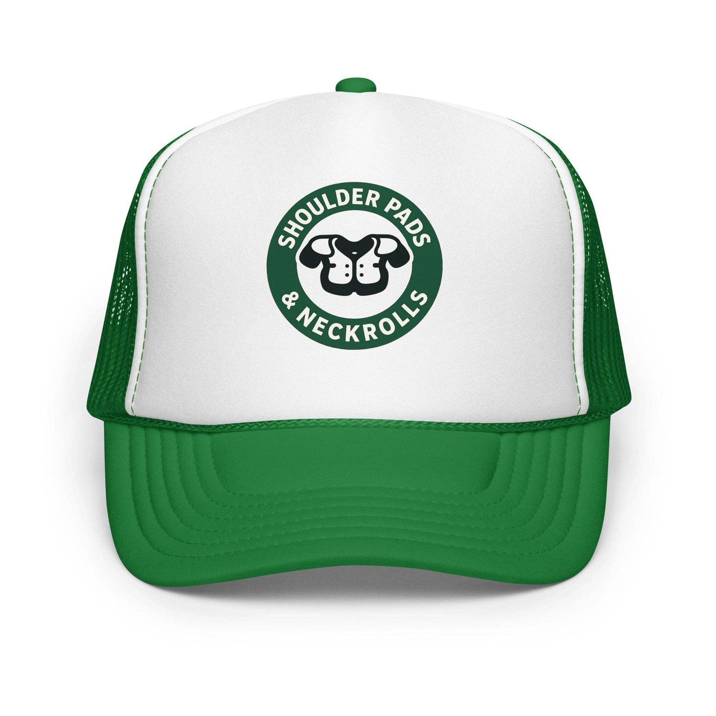 Shoulder pads and neckrolls Foam trucker hat Front