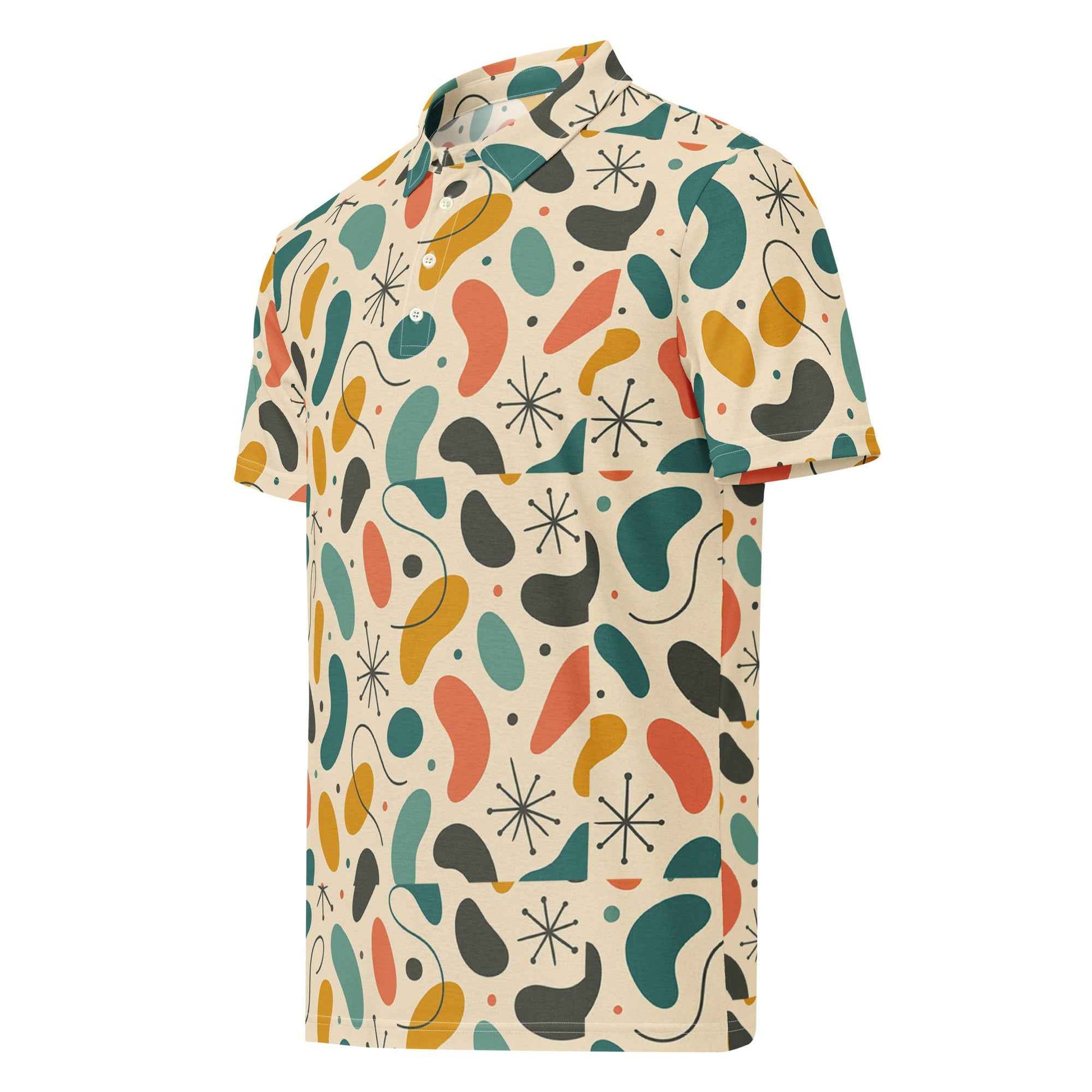 50s pattern Men’s slim fit polo