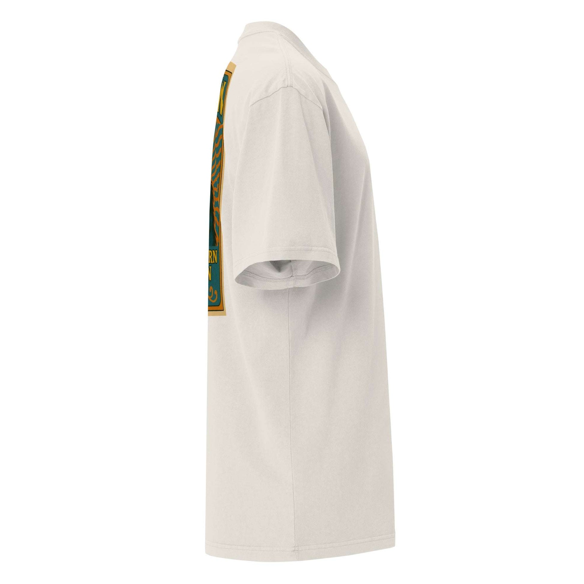 Michigan's Dogman themed classic unisex cotton blend t-shirt side view