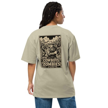 Cowboys Vs  Zombies Oversized faded t-shirt