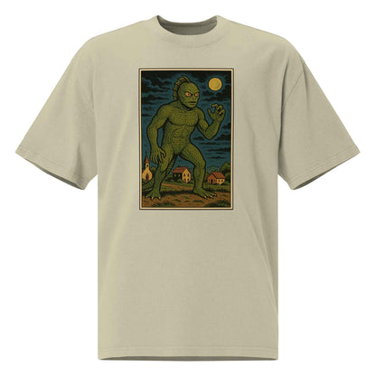 Lizard Man: Swamp Legend. Streetwear Staple. Oversized faded t-shirt