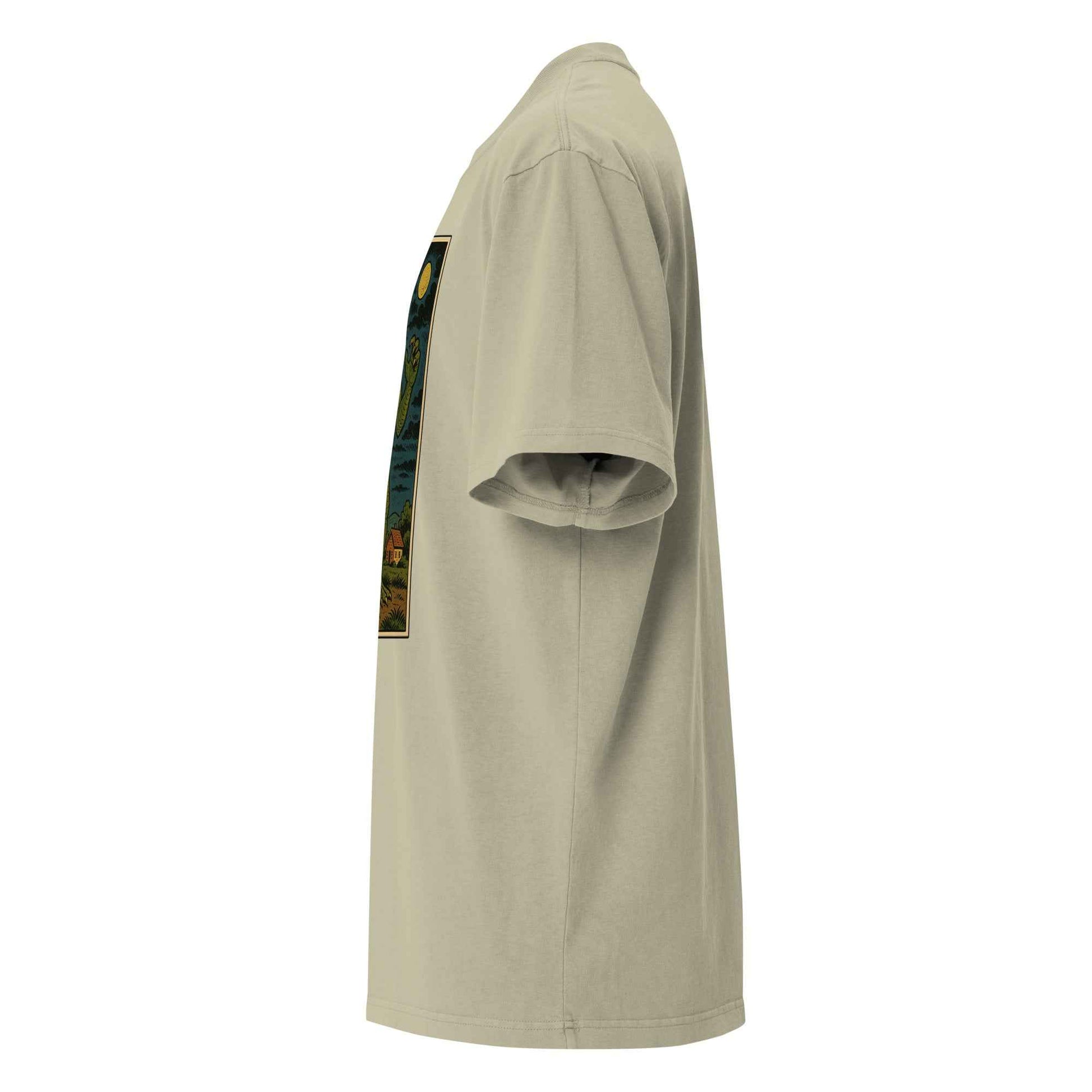 Lizard Man: Swamp Legend. Streetwear Staple. Oversized faded t-shirt