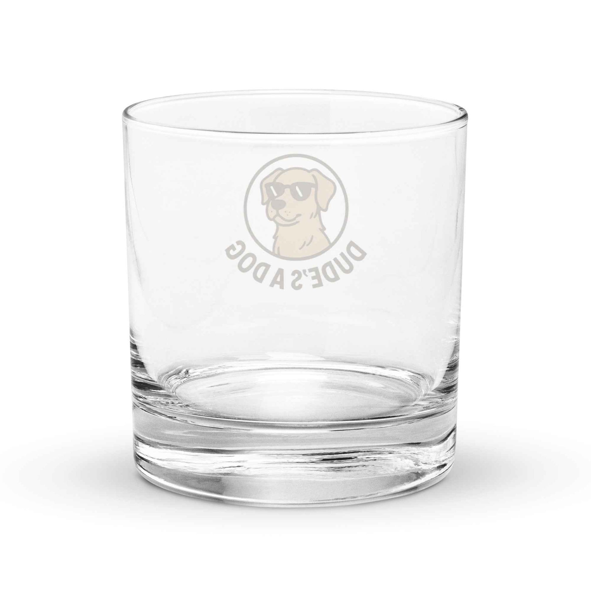 Dude's A Dog Rocks glass