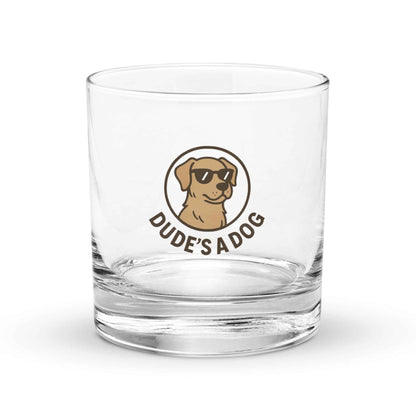 Dude's A Dog Rocks glass