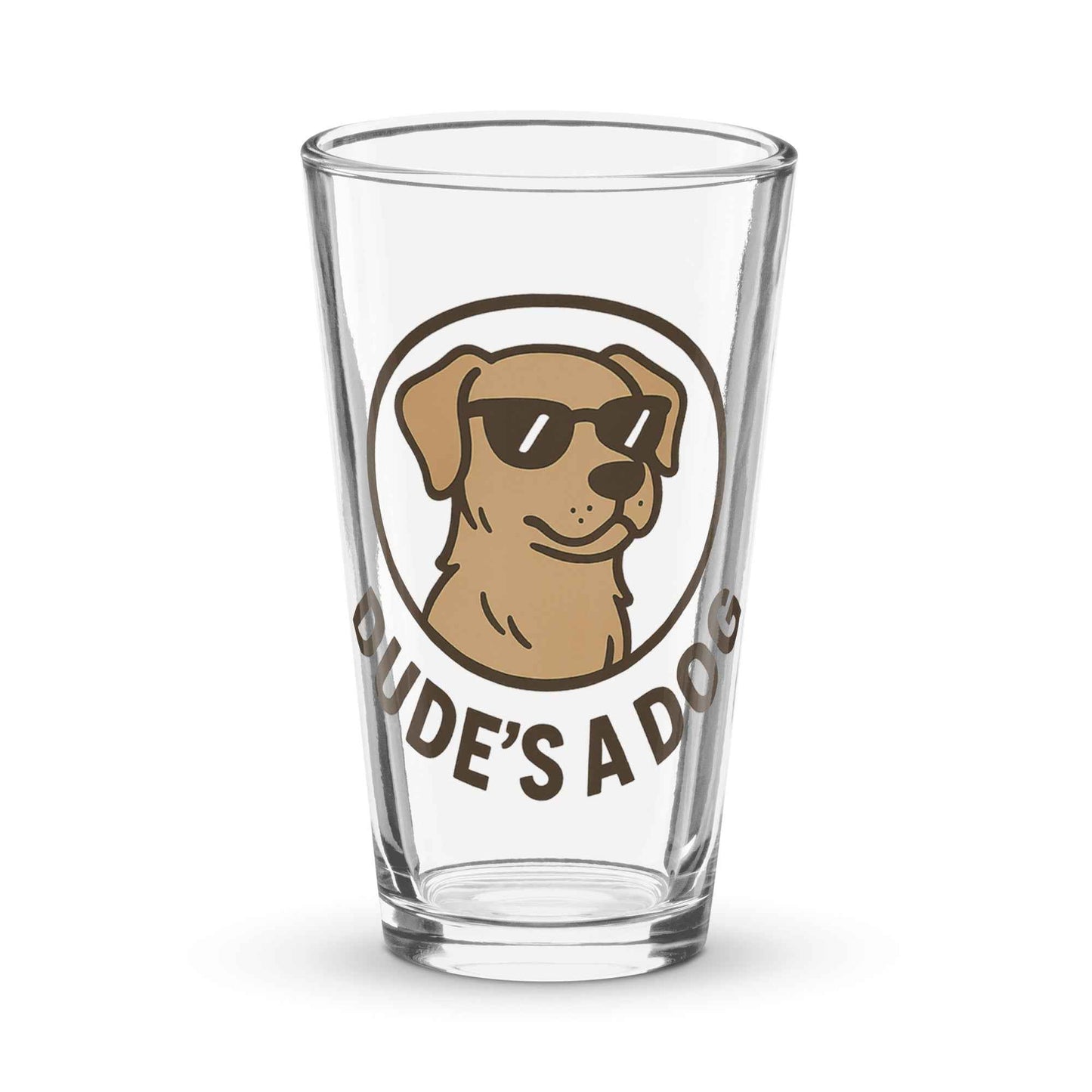 Dude's A Dog Shaker pint glass