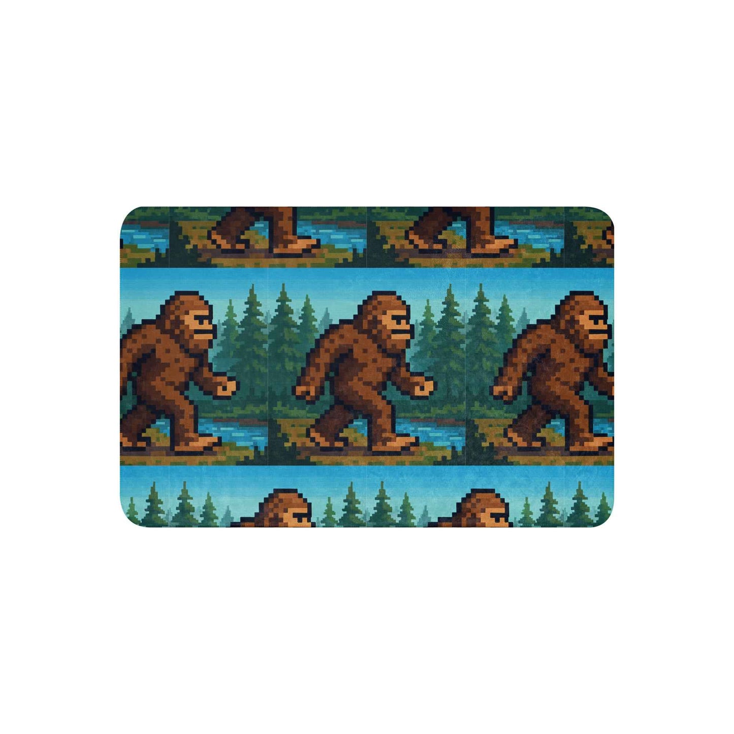 Into the Woods with the Original Legend: 8 bit bigfoot Sherpa blanket