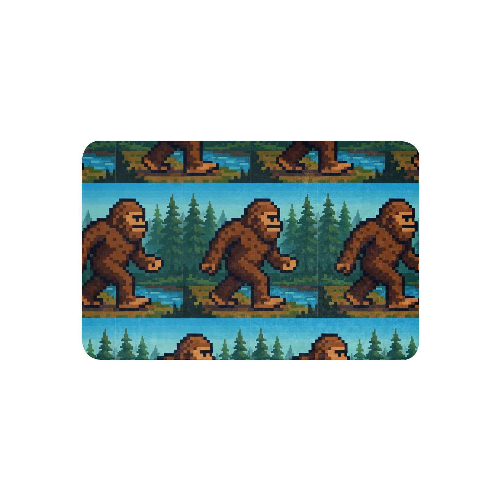 Into the Woods with the Original Legend: 8 bit bigfoot Sherpa blanket