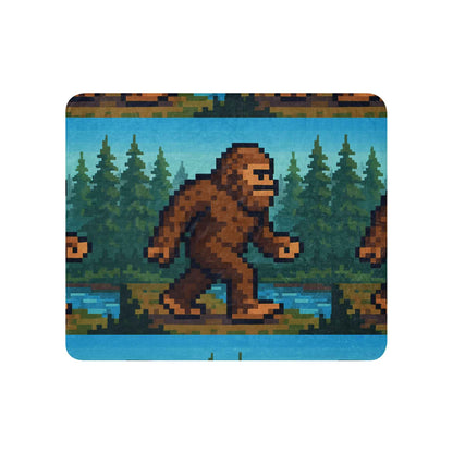 Into the Woods with the Original Legend: 8 bit bigfoot Sherpa blanket