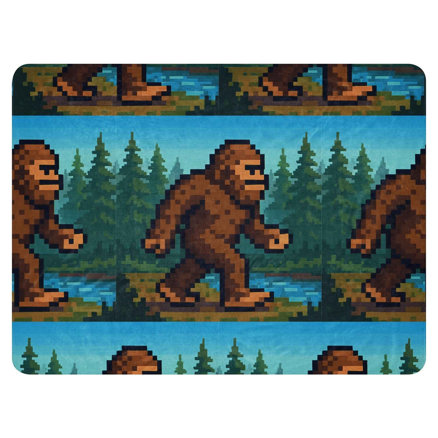 Into the Woods with the Original Legend: 8 bit bigfoot Sherpa blanket