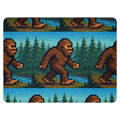 Into the Woods with the Original Legend: 8 bit bigfoot Sherpa blanket