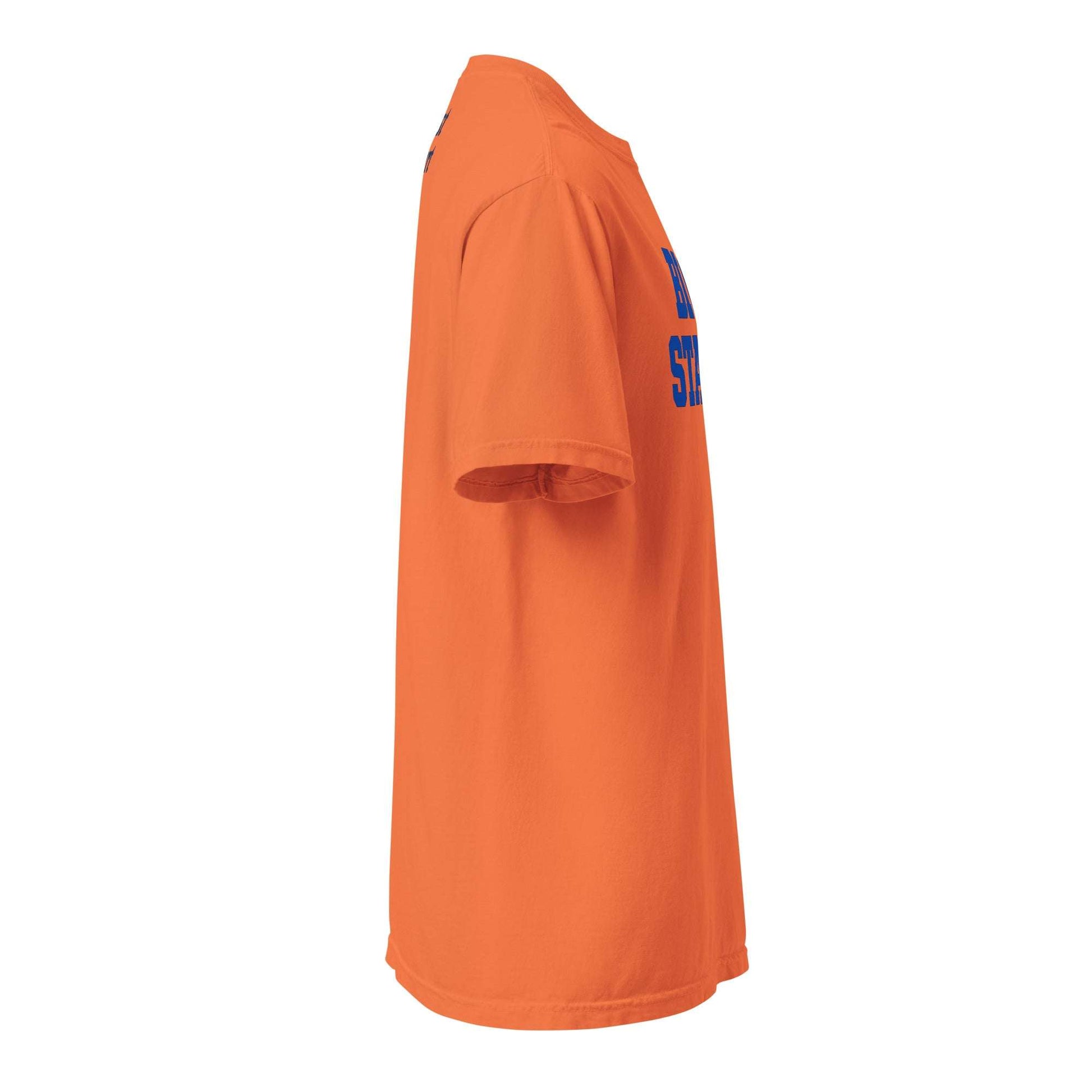 Big State heavyweight t-shirt in orange, unisex 100% ring-spun cotton with relaxed fit and durable stitching.
