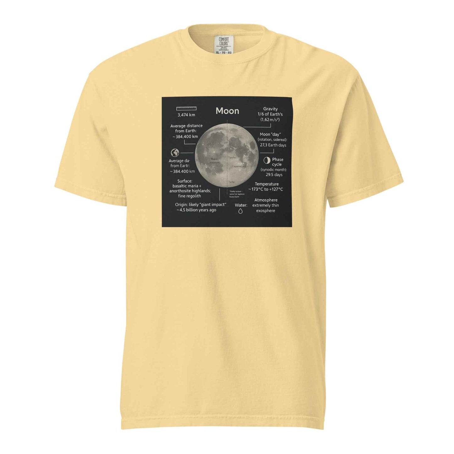 Moon Facts Unisex garment-dyed heavyweight t-shirt