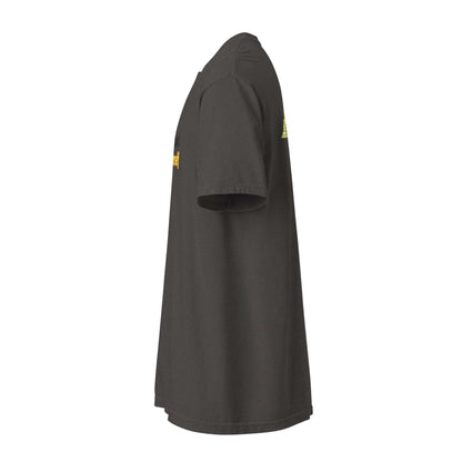 Side view of Be Proud Norfolk heavyweight cotton unisex t-shirt with Virginia HBCU inspired design