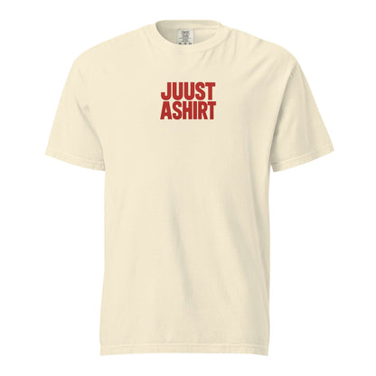 Fresno Hmong Tribute Tee with Juust Ashirt logo, soft unisex cream t-shirt representing Fresno pride and Hmong heritage