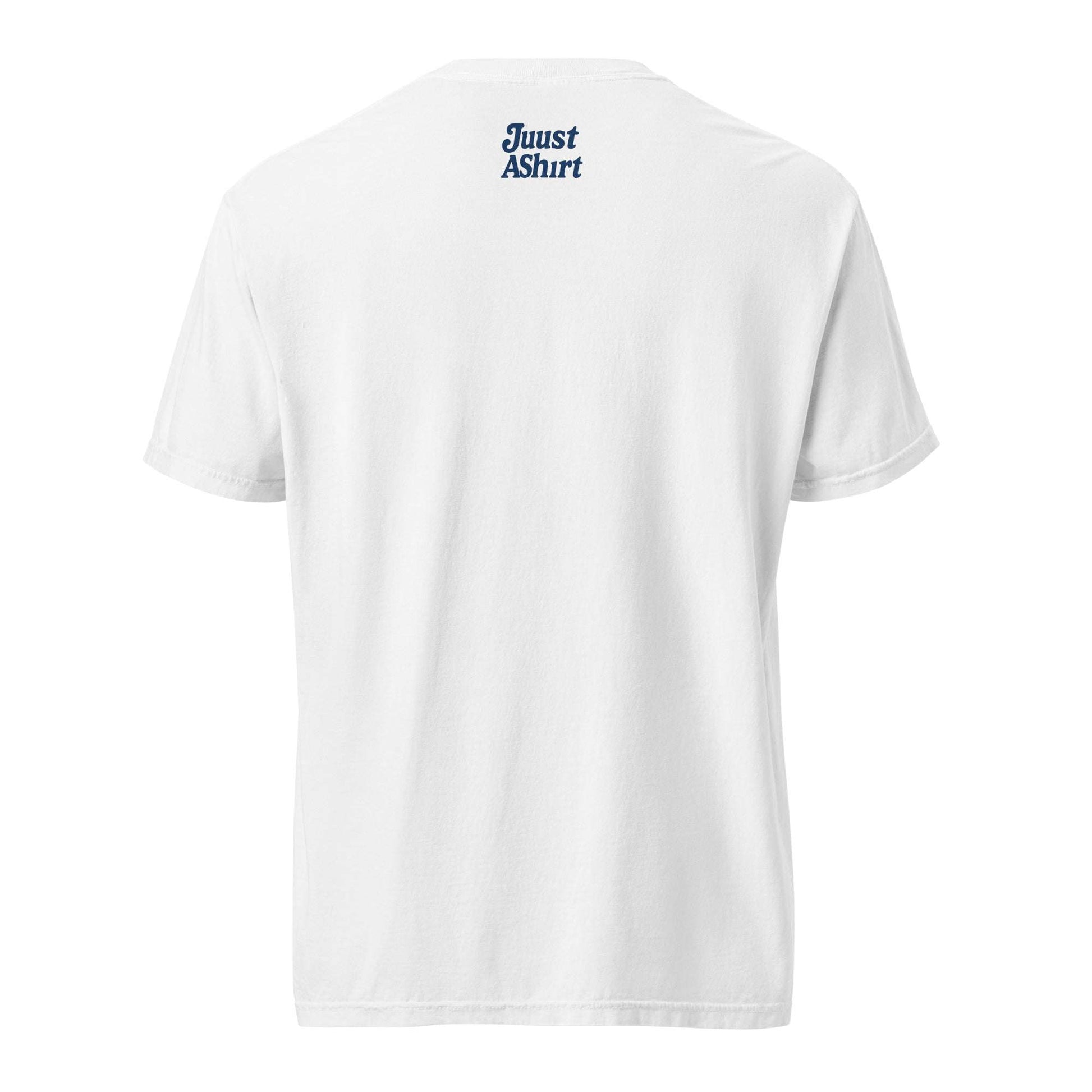 Back view of white Proud-Yourself Tee representing Virginia HBCU with Juust AShirt logo