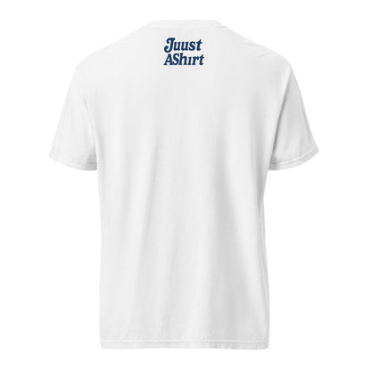White Big State heavyweight t-shirt back view with relaxed fit and durable double-needle stitching