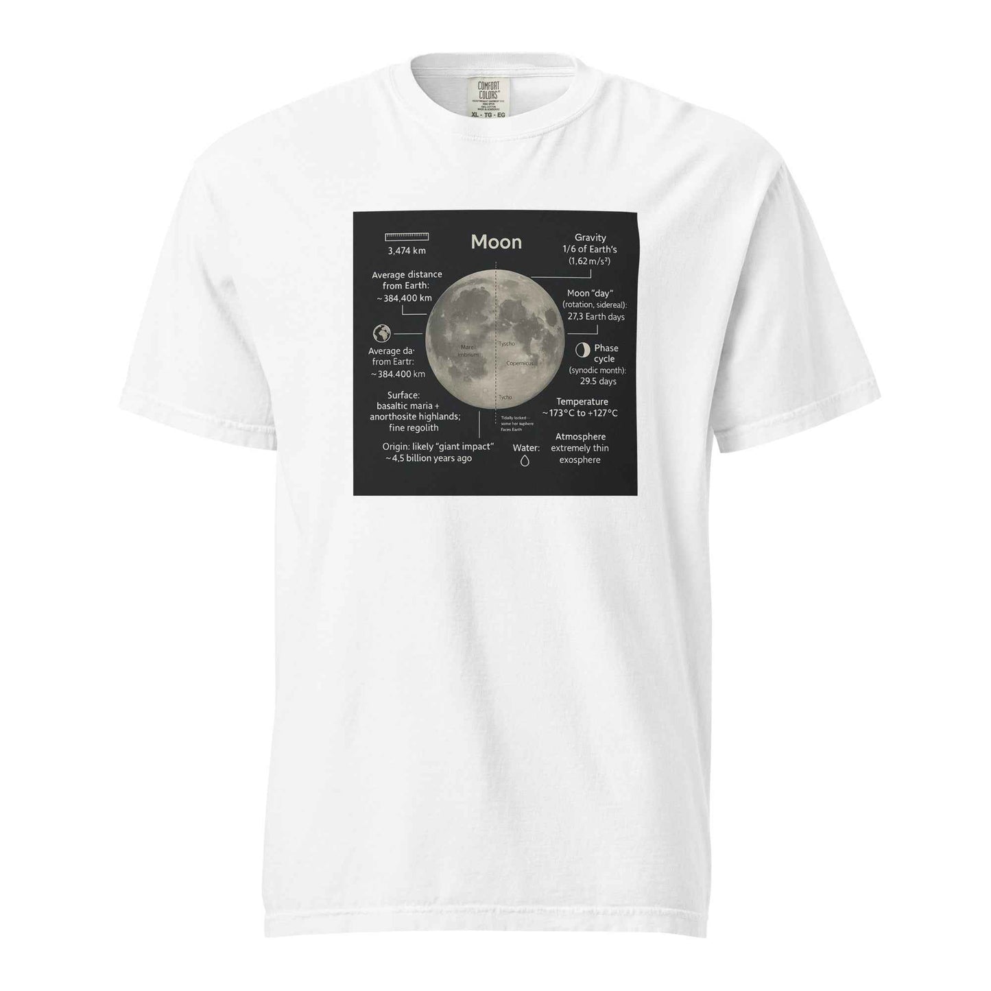 Moon Facts Unisex garment-dyed heavyweight t-shirt