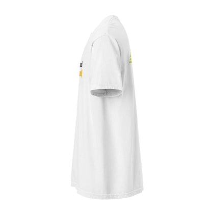 Be Proud Norfolk heavyweight white cotton t-shirt side view with Virginia HBCU pride message