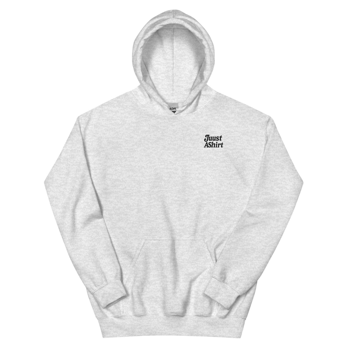 Believe in Aliens unisex hoodie in white, soft cotton-polyester blend with front pocket and hood.