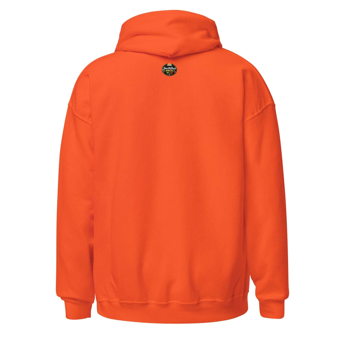 Virginia State Unisex Hoodie in bright orange with double-lined hood and front pocket, soft cotton-polyester blend.