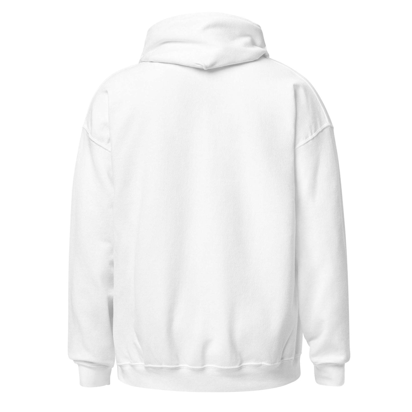 White Hampton Virginia unisex hoodie shown from the back, soft and comfortable with a relaxed fit.