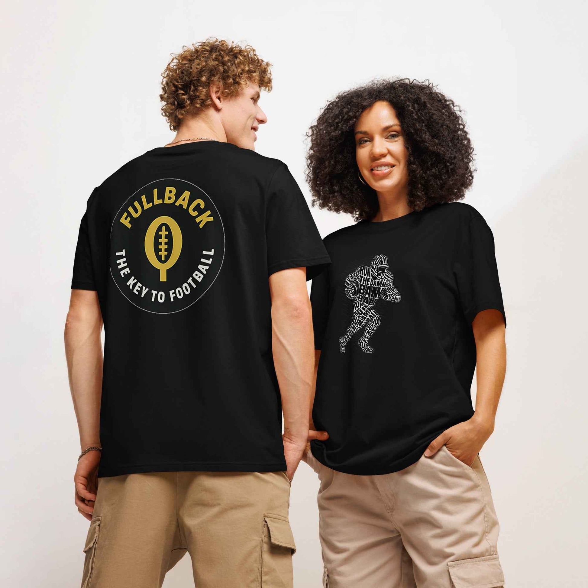 Fullback run the ball Unisex organic ribbed neck t-shirt