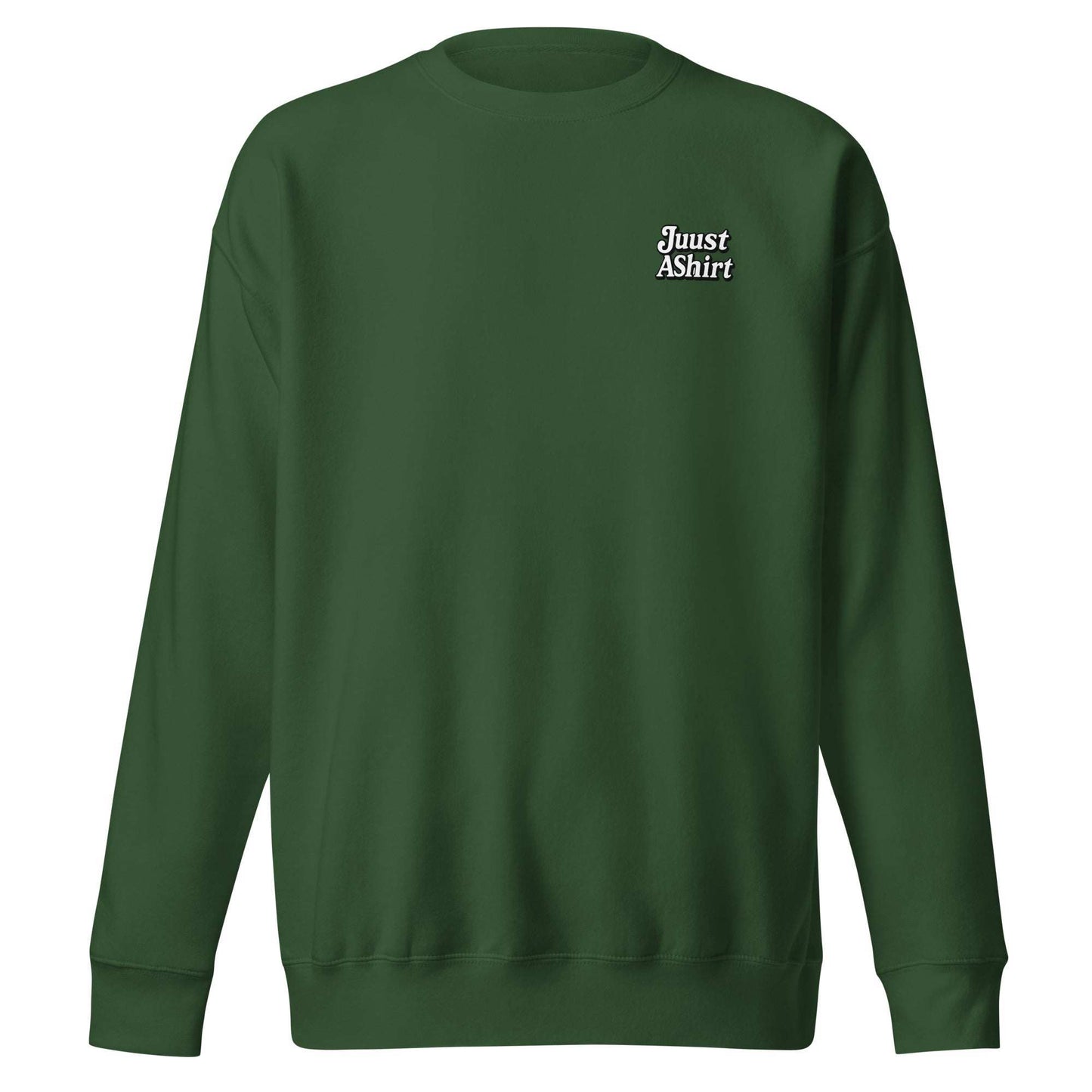 Oakland Tree Unisex premium green sweatshirt with ribbed crew neck and long sleeves, soft fleece interior for everyday comfort