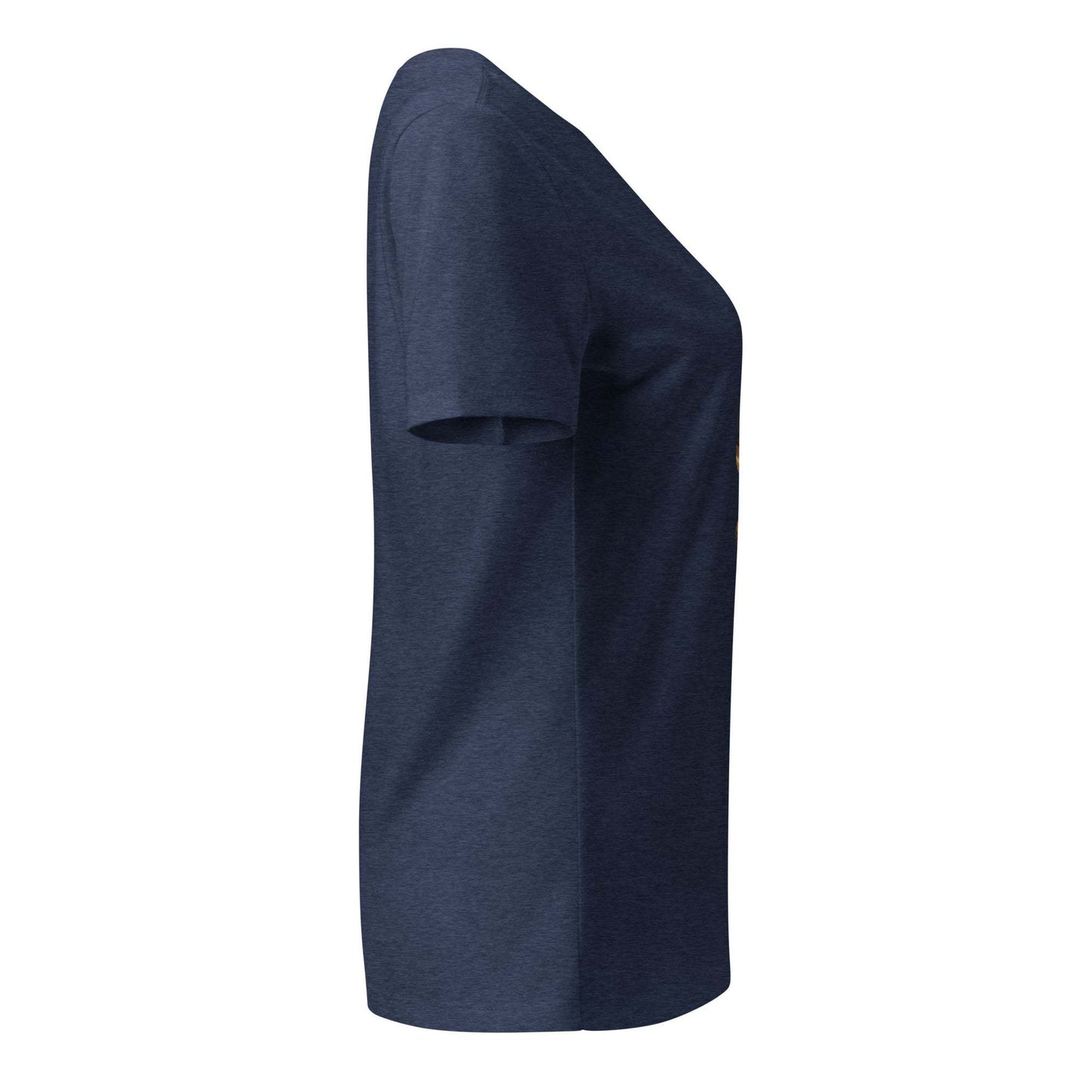 Women’s relaxed v-neck t-shirt in navy blue with soft fabric and relaxed fit